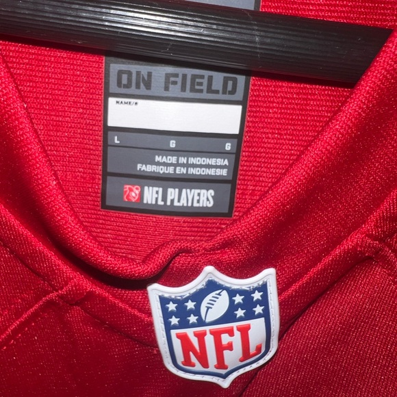 NWT WOMENS DEEBO SAMUEL LARGE SCARLET ALTERNATE GAME JERSEY SHORT SLEEVE - Picture 3 of 11